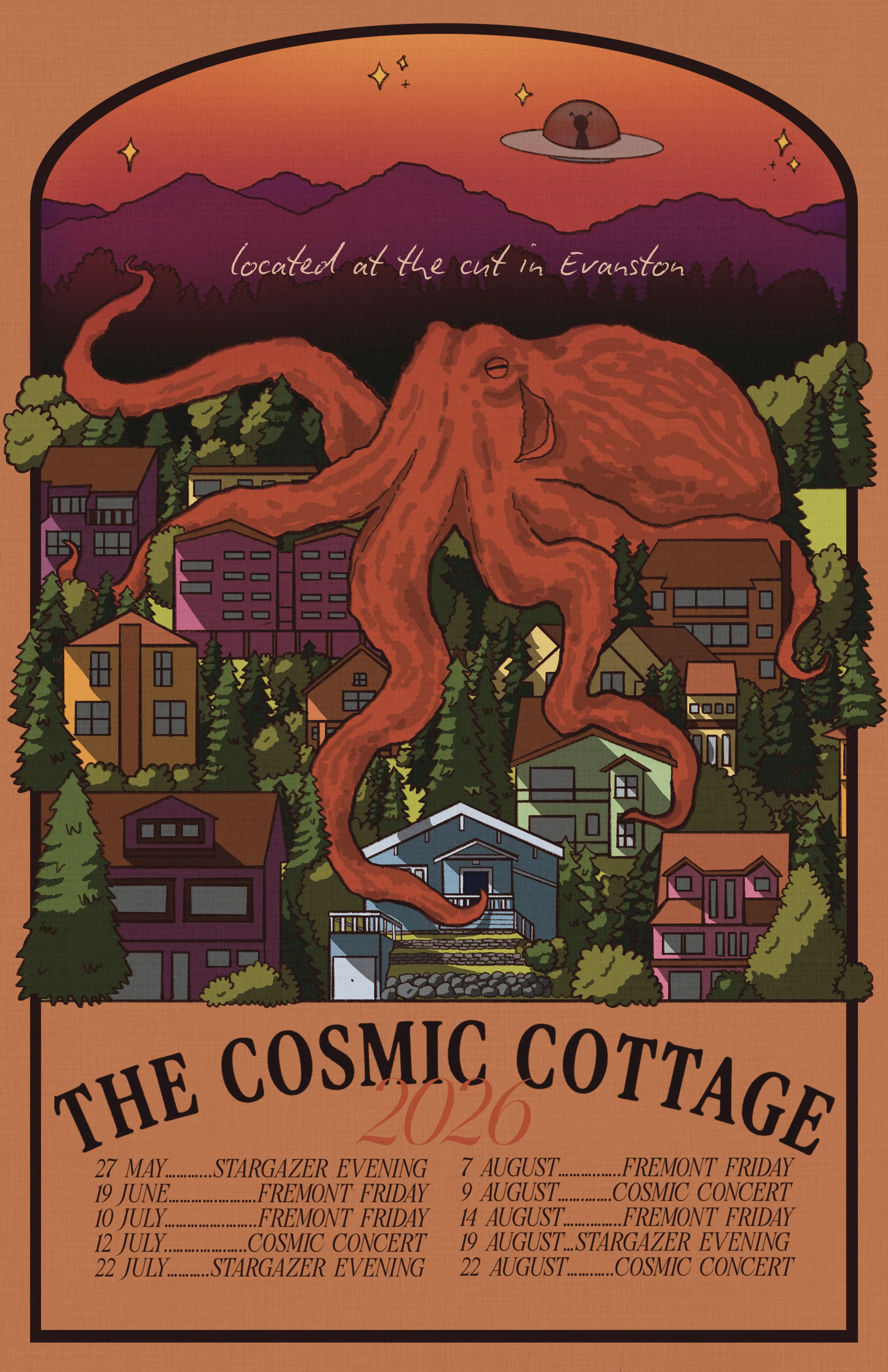 Cosmic Cottage Overview Poster